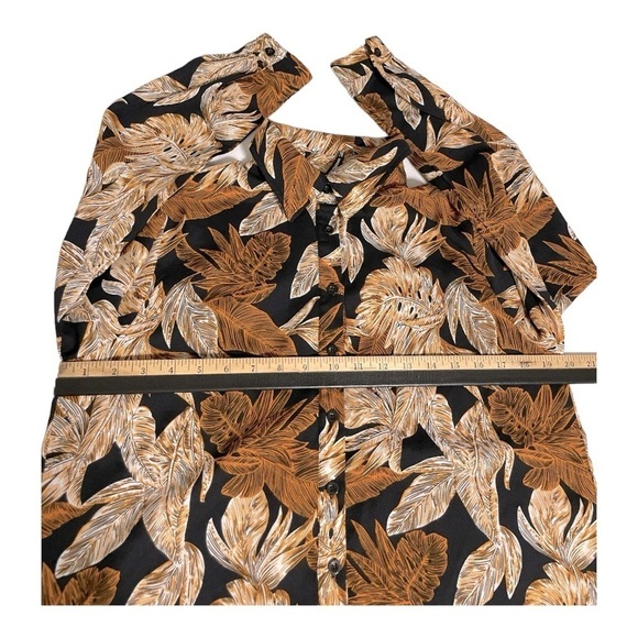 PLT Black Palm Leaf Print Beach Shirt - Picture 8 of 10